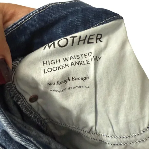 Mother High Waisted Looker Ankle Fray Not Rough Enough Jeans Womens Size 29 - Picture 6 of 7